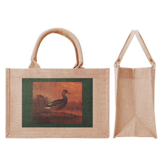 Duck and Cover Shop Vintage  Burlap Tote Shopping Bag
