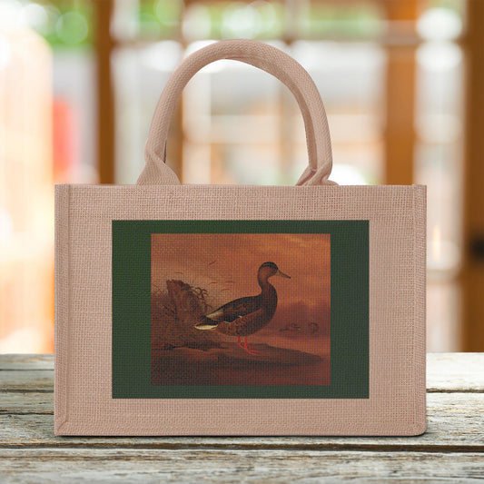 Duck and Cover Shop Vintage  Burlap Tote Shopping Bag